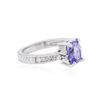 Image 2 : 14KT White Gold 1.32 ctw Tanzanite and Diamond Ring