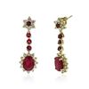 Image 2 : 14KT Yellow Gold 6.00 ctw Ruby and Diamond Earrings