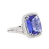 Image 2 : 18KT White Gold GIA Certified 10.65 ctw Tanzanite and Diamond Ring