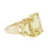 Image 2 : 10KT Yellow Gold 11.97 ctw Lemon Quartz Ring