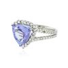 Image 2 : 14KT White Gold 4.78 ctw Tanzanite and Diamond Ring