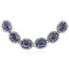 Image 1 : 14KT White Gold 81.94 ctw Tanzanite and Diamond Necklace