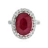 Image 1 : 18KT White Gold 6.05 ctw Ruby and Diamond Ring