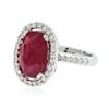 Image 2 : 18KT White Gold 6.05 ctw Ruby and Diamond Ring