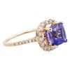 Image 2 : 14KT Rose Gold 2.16 ctw Tanzanite and Diamond Ring