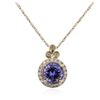 Image 2 : 14KT Yellow Gold 2.46 ctw Tanzanite and Diamond Pendant With Chain