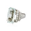 Image 2 : 14KT White Gold GIA Certified 15.62 ctw Aquamarine and Diamond Ring