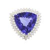 Image 1 : 14KT White Gold GIA Certified 21.77 ctw Tanzanite and Diamond Ring