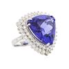 Image 2 : 14KT White Gold GIA Certified 21.77 ctw Tanzanite and Diamond Ring