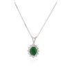 Image 2 : 14KT White Gold 1.58 ctw Emerald and Diamond Pendant With Chain