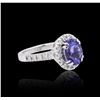 Image 2 : 14KT White Gold 2.95 ctw Tanzanite and Diamond Ring