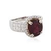 Image 2 : 14KT Two-Tone Gold 5.43 ctw Ruby and Diamond Ring