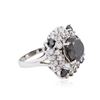 Image 2 : 14KT White Gold 7.16 ctw Black Diamond Ring