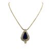 Image 2 : 14KT Yellow Gold 23.05 ctw GIA Certified Tanzanite and Diamond Necklace