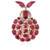 Image 2 : 14KT Yellow Gold 70.16 ctw Ruby and Diamond Necklace