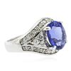 Image 2 : 14KT White Gold 3.28 ctw Tanzanite and Diamond Ring