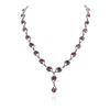 Image 2 : 14KT White Gold 15.40 ctw Pink Sapphire and Diamond Necklace