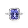 Image 1 : 14KT White Gold 4.61 ctw Tanzanite and Diamond Ring