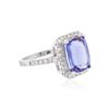 Image 2 : 14KT White Gold 4.61 ctw Tanzanite and Diamond Ring