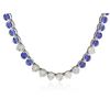 Image 2 : 14KT White Gold 27.84 ctw Tanzanite and Diamond Necklace