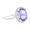 Image 2 : 14KT White Gold 3.86 ctw Tanzanite and Diamond Ring