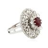 Image 2 : 14KT White Gold 1.80 ctw Ruby and Diamond Ring