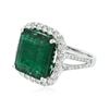 Image 2 : 14KT White Gold 8.51 ctw Emerald and Diamond Ring