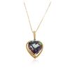 Image 2 : 14KT Yellow Gold 6.50 ctw Multicolor Tourmaline and Diamond Pendant With Chain