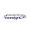 Image 2 : 14KT White Gold 19.50 ctw Tanzanite and Diamond Bracelet