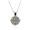 Image 2 : 14KT White Gold 0.61 ctw Diamond Pendant with Chain