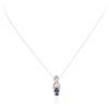 Image 1 : 14KT White Gold 0.99 ctw Sapphire and Diamond Pendant With Chain