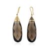 Image 2 : 14KT Yellow Gold 31.79 ctw Smokey Topaz and Diamond Earrings