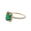 Image 2 : 14KT Yellow Gold 1.11 ctw Emerald and Diamond Ring