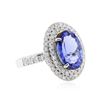 Image 2 : 14KT White Gold 5.35 ctw Tanzanite and Diamond Ring