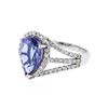 Image 2 : 18KT White Gold 3.44 ctw Tanzanite and Diamond Ring