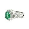 Image 2 : 14KT White Gold 1.16 ctw Emerald and Diamond Ring