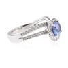 Image 2 : 18KT White Gold 1.45 ctw Tanzanite and Diamond Ring