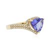 Image 2 : 14KT Yellow Gold 1.03 ctw Tanzanite and Diamond Ring