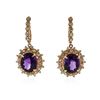 Image 1 : 14KT Rose Gold 17.78 ctw Amethyst and Diamond Earrings