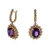 Image 2 : 14KT Rose Gold 17.78 ctw Amethyst and Diamond Earrings