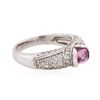 Image 2 : 14KT White Gold 0.43 ctw Pink Sapphire and Diamond Ring