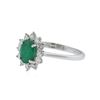 Image 2 : 14KT White Gold 0.73 ctw Emerald and Diamond Ring