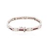 Image 2 : 14KT White Gold 2.40 ctw Ruby and Diamond Bracelet