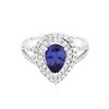 Image 2 : 18KT White Gold 1.48 ctw Sapphire and Diamond Ring