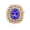 Image 1 : 14KT Rose Gold 5.95 ctw Tanzanite and Diamond Ring