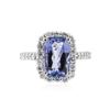 Image 1 : 14KT White Gold 3.42 ctw Tanzanite and Diamond Ring