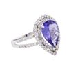 Image 2 : 14KT White Gold 3.01 ctw Tanzanite and Diamond Ring