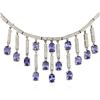 Image 2 : 14KT White Gold 8.12 ctw Tanzanite and Diamond Necklace