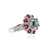 Image 2 : 14KT White Gold 1.89 ctw Fancy Blue Diamond and Ruby Ring