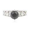 Image 1 : 14KT White Gold 1.34 ctw Black Diamond Ring